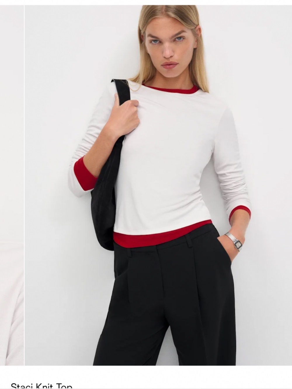 Reformation Staci Knit Top Ivory - Size M